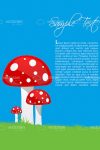 Nature Background with Colorful Mushrooms and Sample Text